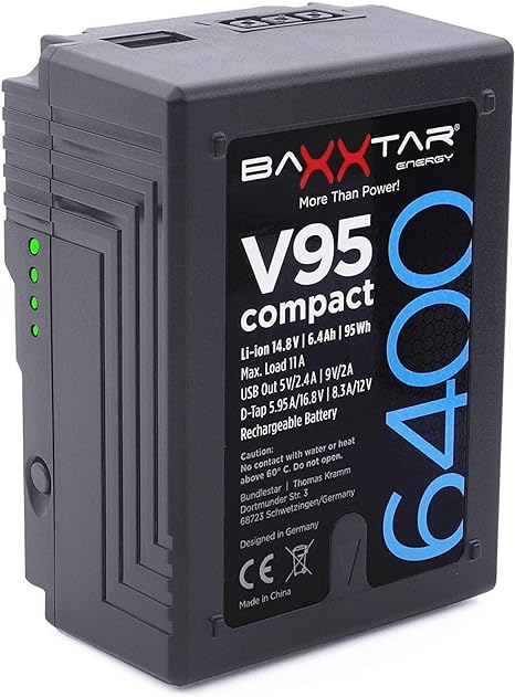 Batterie Micro V-Mount V95 Compact avec chargeur D-Tap